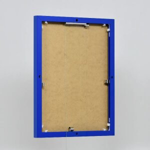 Ефектна алюмінієва фоторамка Quadro синя 21x29,7 см прозоре скло МДФ задня панель