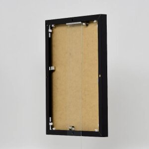 Ефектна алюмінієва фоторамка Quadro 21x29,7 см, чорне глянцеве прозоре скло