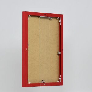Эффектная алюминиевая фоторамка Quadro 40x50 см красное прозрачное стекло