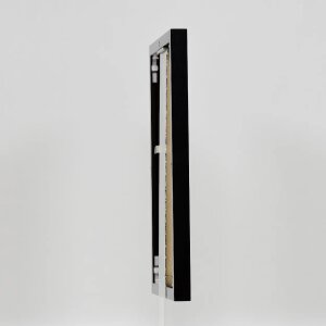 Эффектная алюминиевая фоторамка Quadro 14,8x21 см черное глянцевое прозрачное стекло