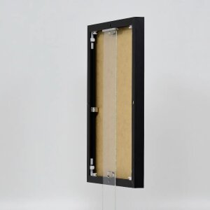 Ефектна алюмінієва фоторамка Quadro 30,5x91,5 см, чорне прозоре скло