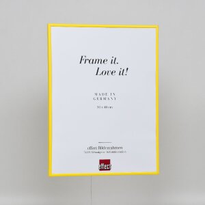 Ефектна пластикова рама арт-жовта 50x100 см з антибліковим склом