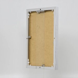 Эффектная алюминиевая фоторамка Quadro 20x25 см серебристое глянцевое антибликовое стекло
